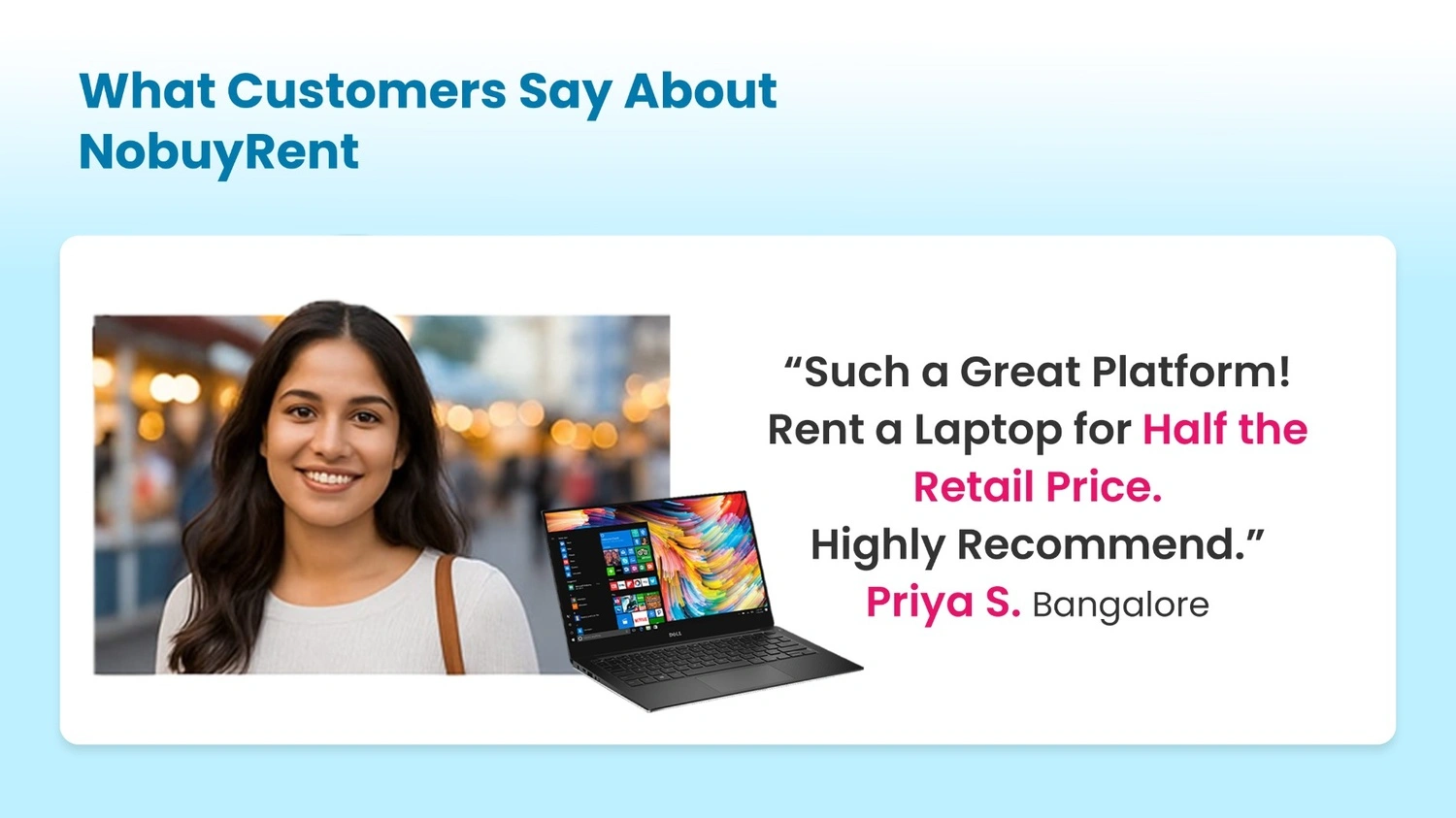What Customers Say About NobuyRent Illustrate of customer feedback on NobuyRent