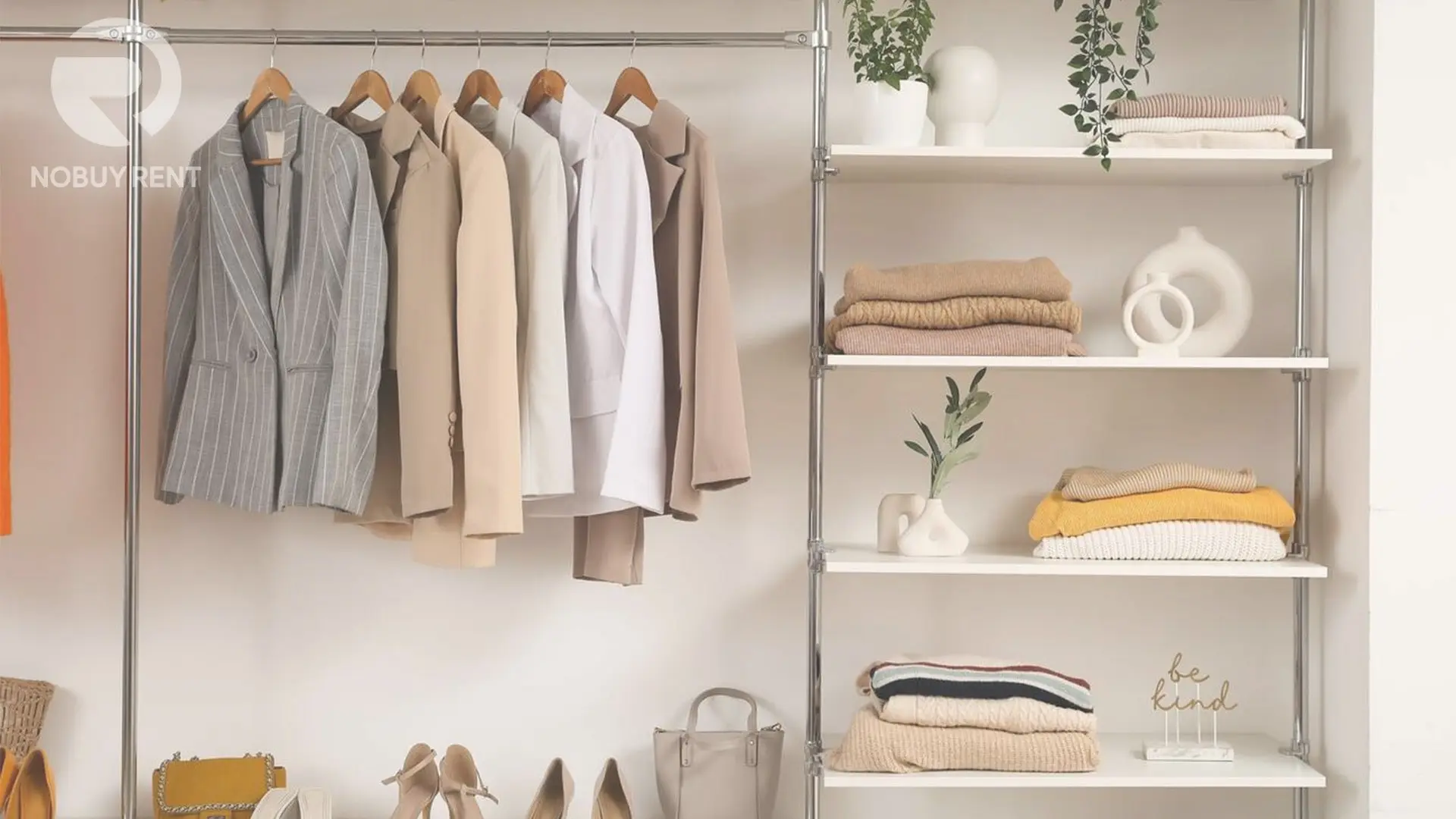 Closet with Rented Clothes A simple closet with rented clothes